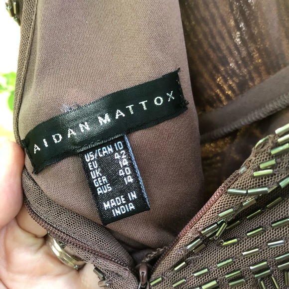 Aiden Mattox size 10 Caramel Beaded Gown! - Picture 3 of 4